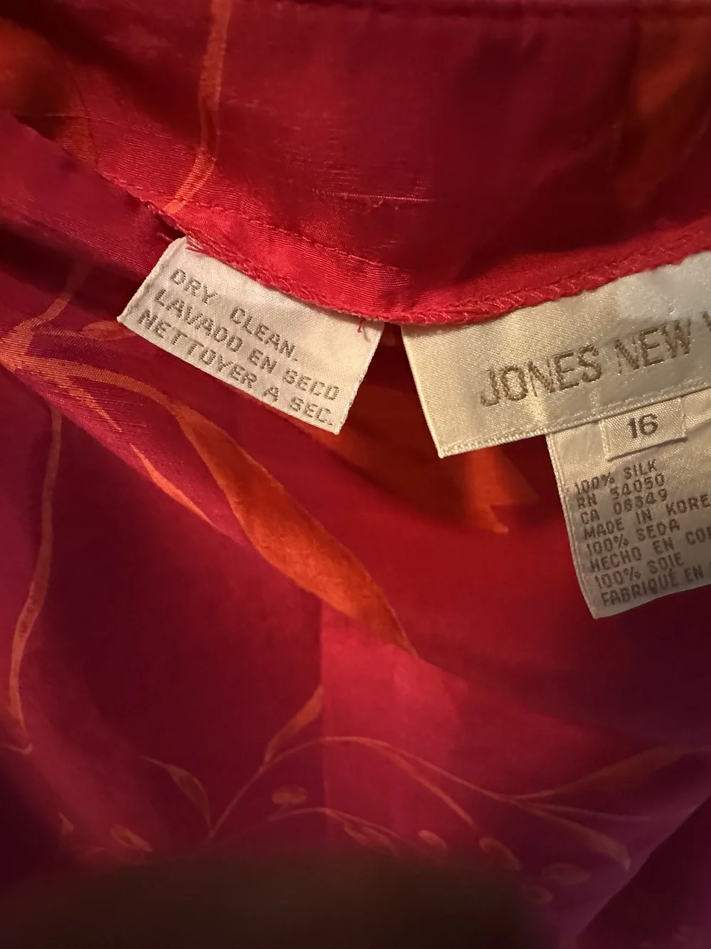 Jones New York Pink and Orange Floral Silk Skirt - Picture 5 of 6